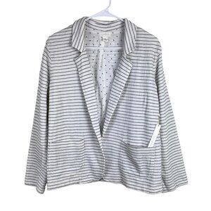 NWT Caslon Nordstrom Cotton Open Jacket Cardigan Off White Black Women’s Size XS